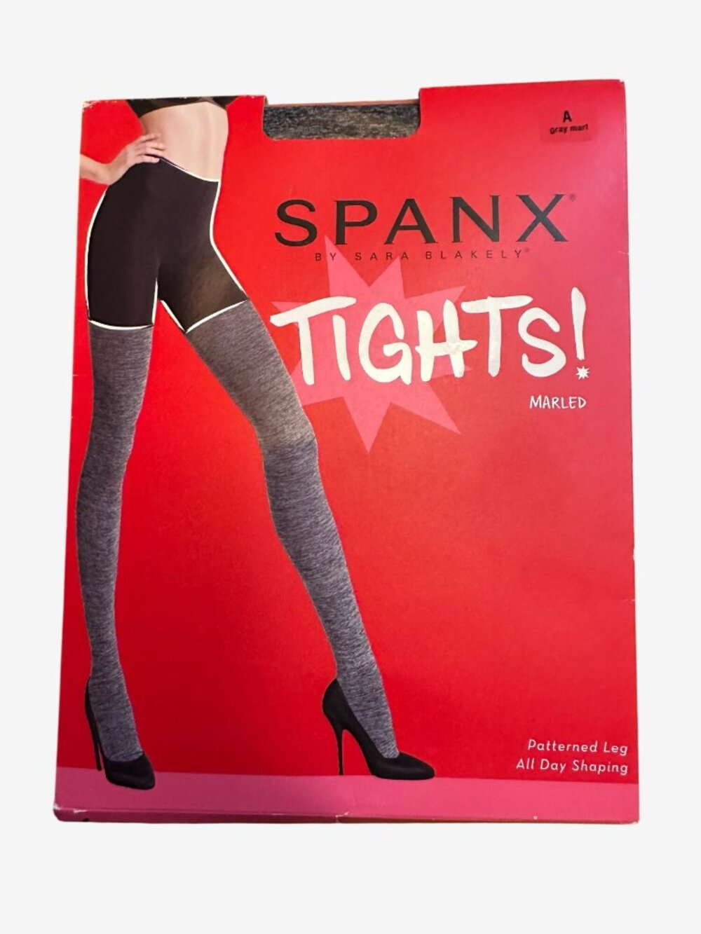 Spanx Marled Gray Tights Womens Size A All Day Shaping Patterned Leg